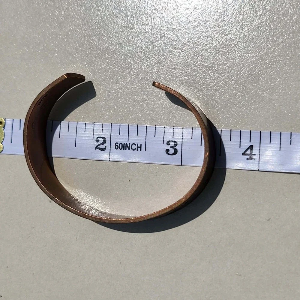 Vintage Brass Etched Floral Cuff Bracelet Bronze Tone Botanical Pattern